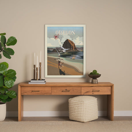 Oregon Go USA (L) by Mercana Studio a Hand Embellished Decograph Framed Art Print by Mercana at Eve Furniture