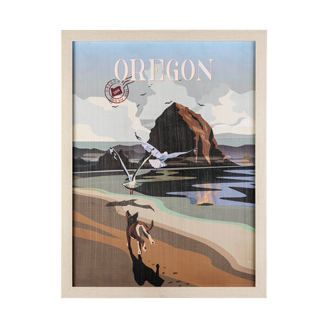 Oregon Go USA (L) by Mercana Studio a Hand Embellished Decograph Framed Art Print by Mercana at Eve Furniture