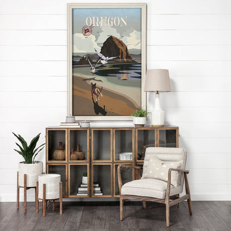 Oregon Go USA (XL) by Mercana Studio a Hand Embellished Decograph Framed Art Print under Glass by Mercana at Eve Furniture