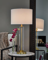 Orenman Clear/Brass Finish Table Lamp by Ashley at Eve Furniture