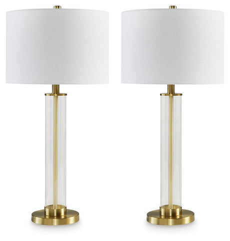 Orenman Clear/Brass Finish Table Lamp by Ashley at Eve Furniture