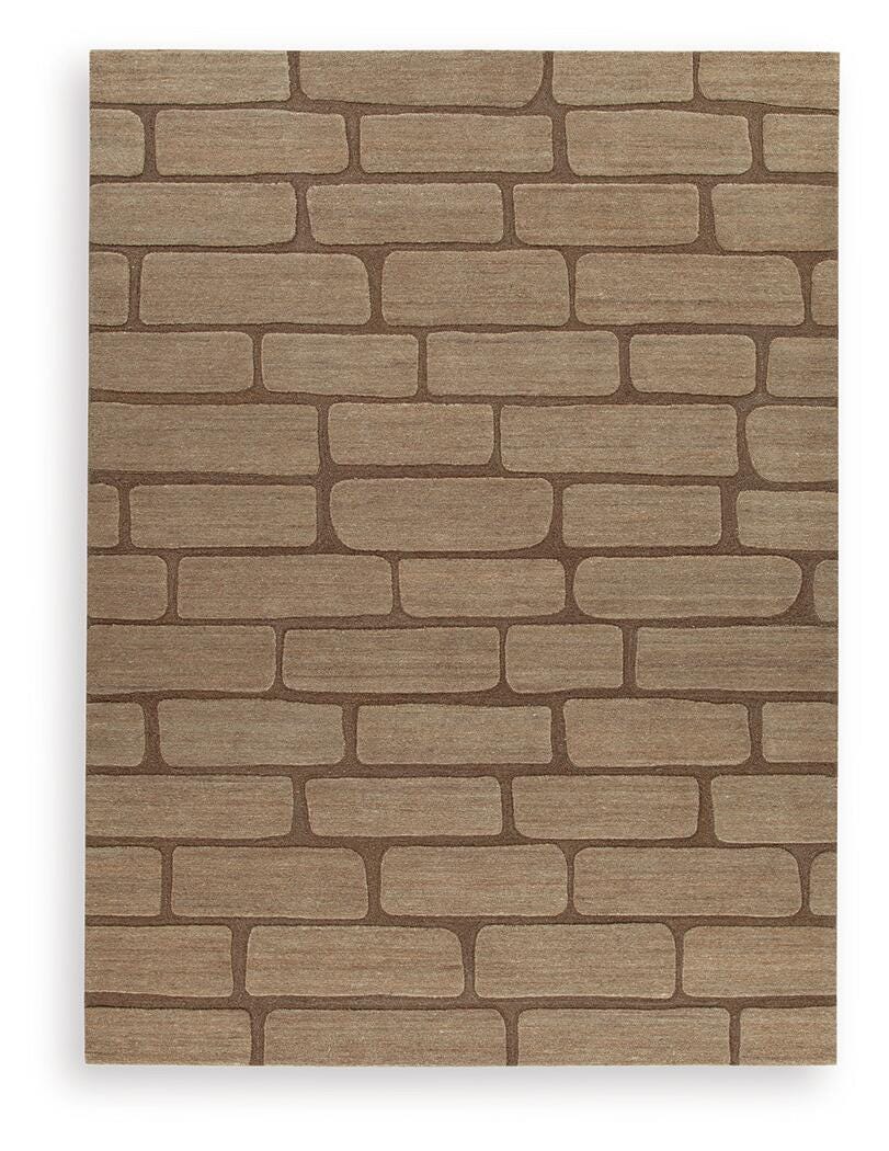 Orest Brown Extra Large Rug by Ashley at Eve Furniture