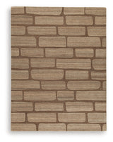 Orest Brown Large Rug by Ashley at Eve Furniture