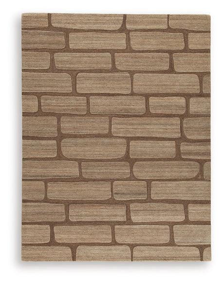 Orest Brown Large Rug by Ashley at Eve Furniture