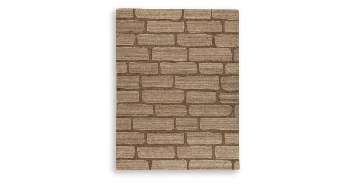 Orest Brown Large Rug by Ashley at Eve Furniture