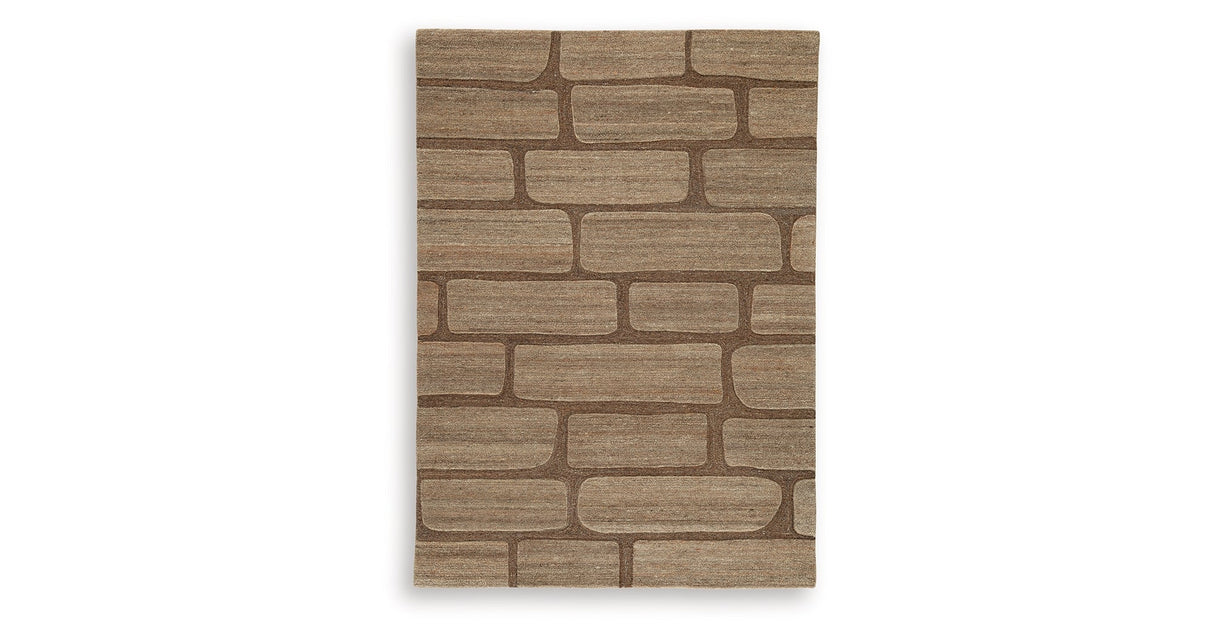 Orest Brown Medium Rug by Ashley at Eve Furniture