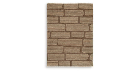 Orest Brown Medium Rug by Ashley at Eve Furniture