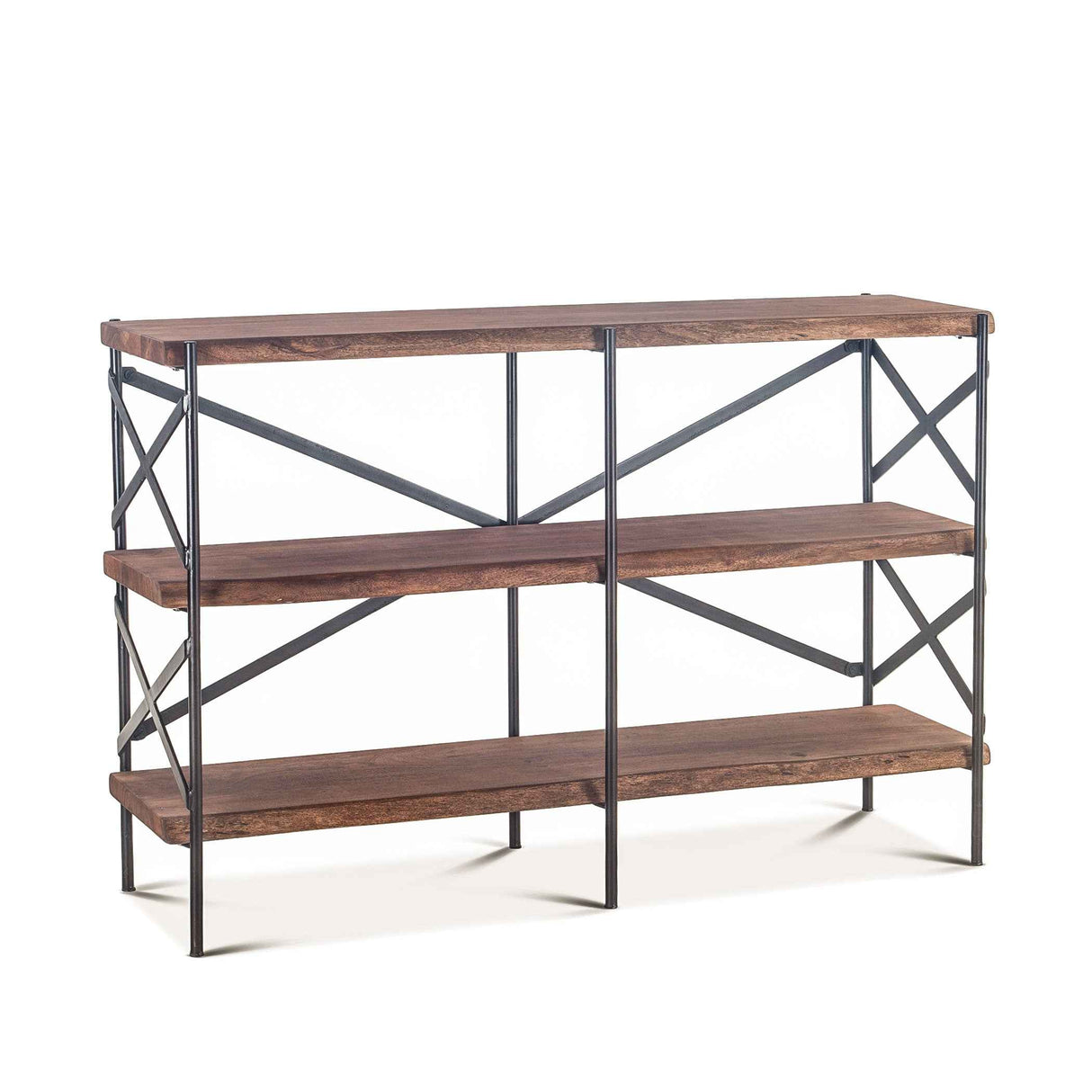 Organic Forge 56" Wide Bookshelf in Raw Walnut by Home Trends & Design at Eve Furniture