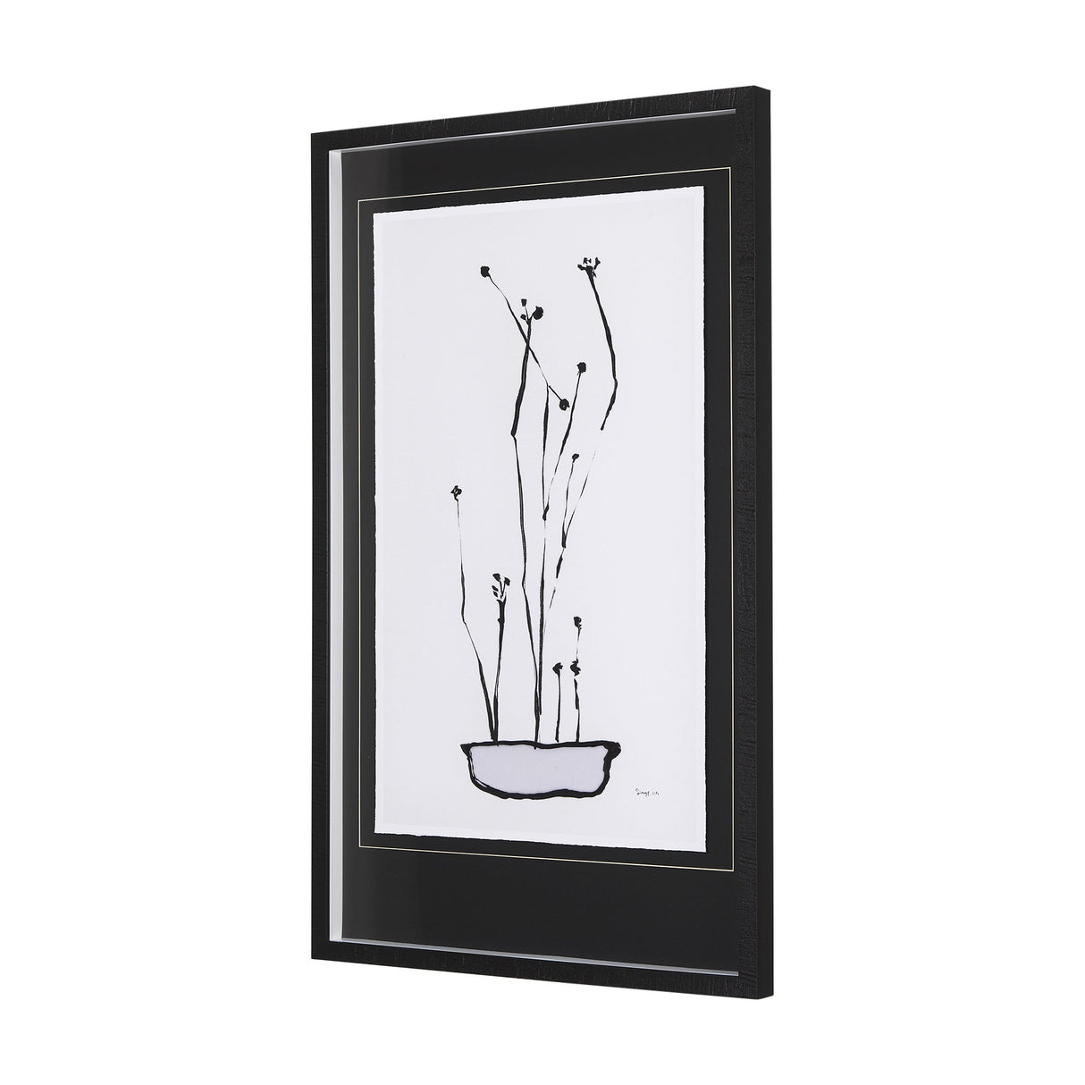 Organic Line Drawing I by Mercana Studio Hand Embellished Framed Art Print Matted under Glass by Mercana at Eve Furniture