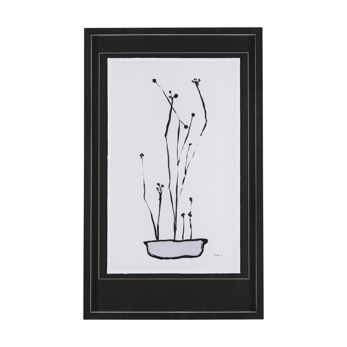 Organic Line Drawing I by Mercana Studio Hand Embellished Framed Art Print Matted under Glass by Mercana at Eve Furniture