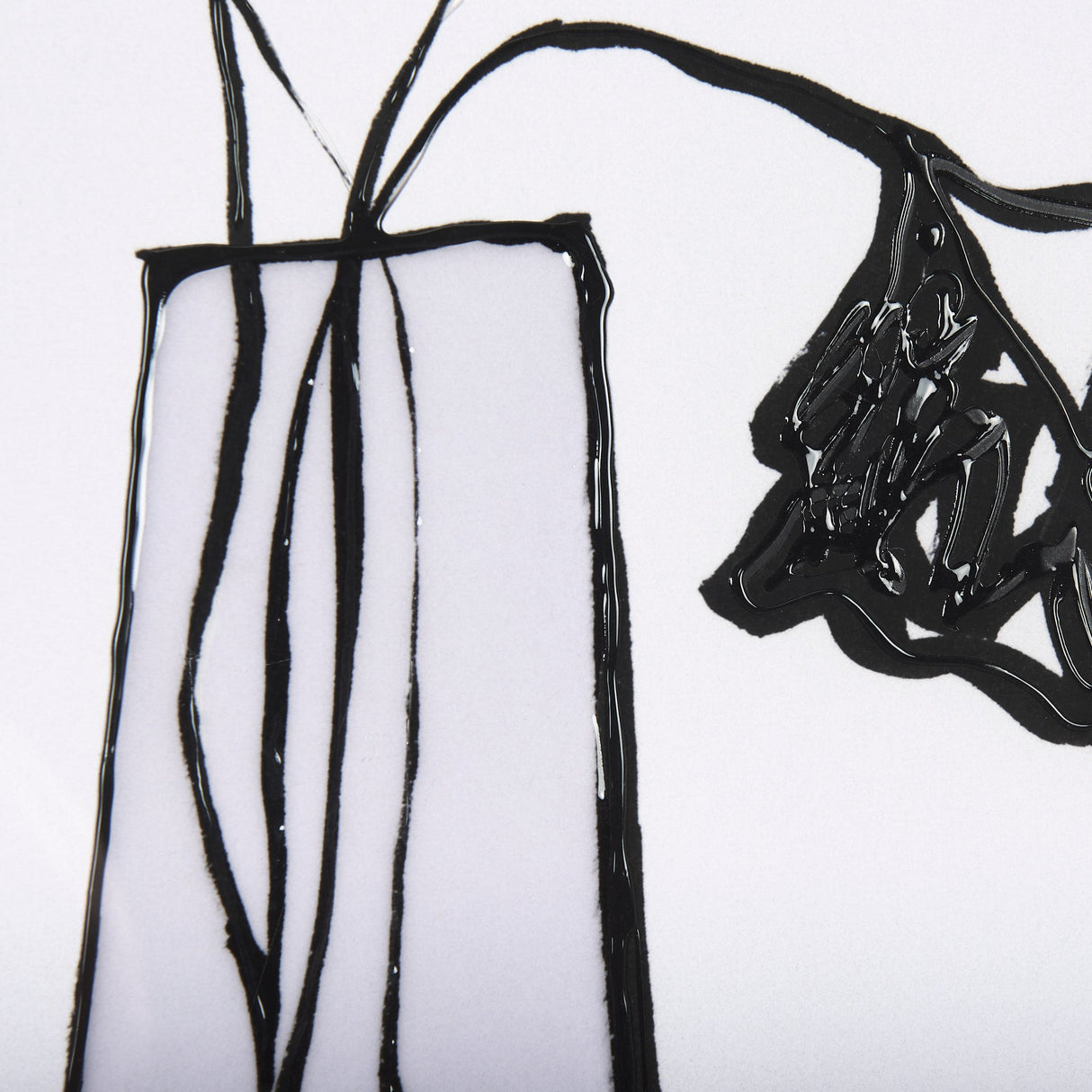 Organic Line Drawing II by Mercana Studio Hand Embellished Framed Art Print Matted under Glass by Mercana at Eve Furniture