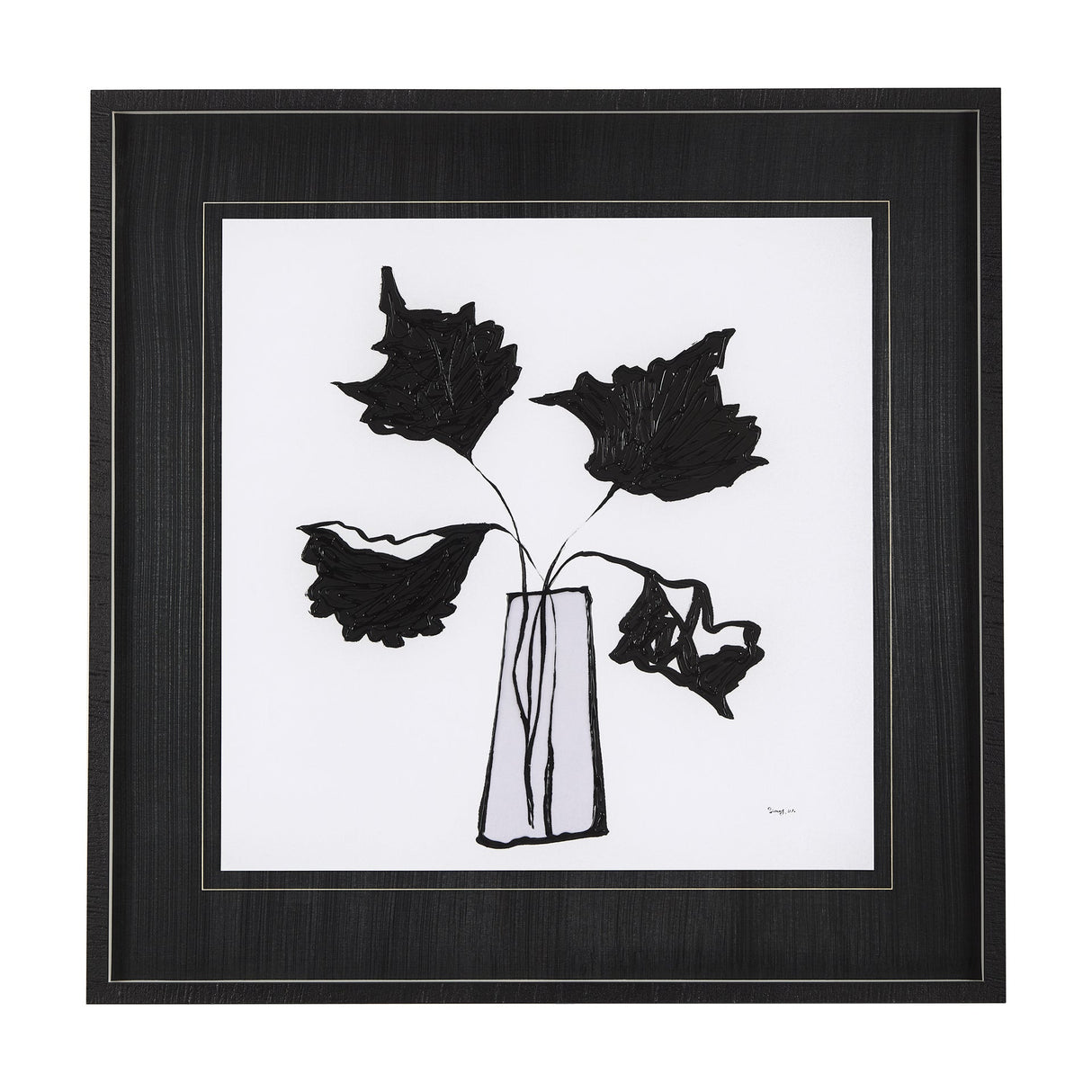 Organic Line Drawing II by Mercana Studio Hand Embellished Framed Art Print Matted under Glass by Mercana at Eve Furniture