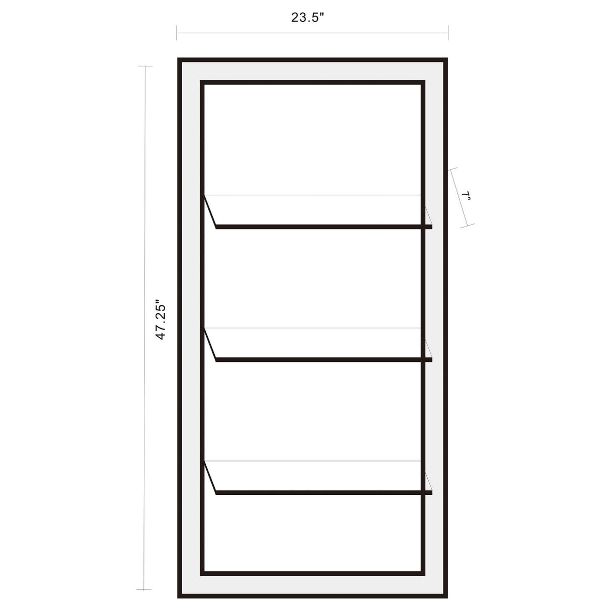 Oriel 3-Shelf Rectangle Wall Mirror