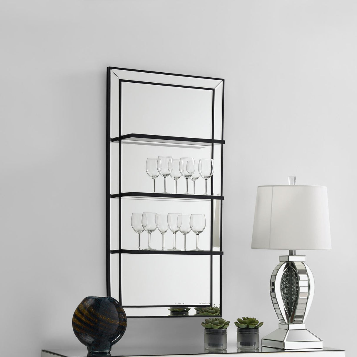 Oriel 3-Shelf Rectangle Wall Mirror by Coaster at Eve Furniture