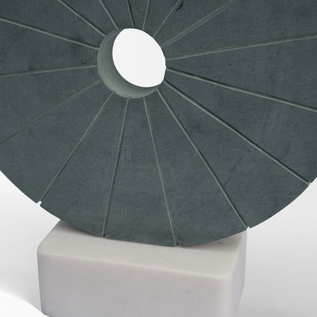 Orin Gray Marble Round Disc Decorative Object by Mercana at Eve Furniture