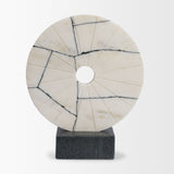 Orin White Marble Round Disc Decorative Object by Mercana at Eve Furniture