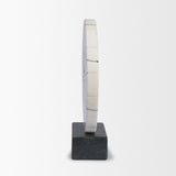 Orin White Marble Round Disc Decorative Object by Mercana at Eve Furniture