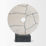 Orin White Marble Round Disc Decorative Object by Mercana at Eve Furniture