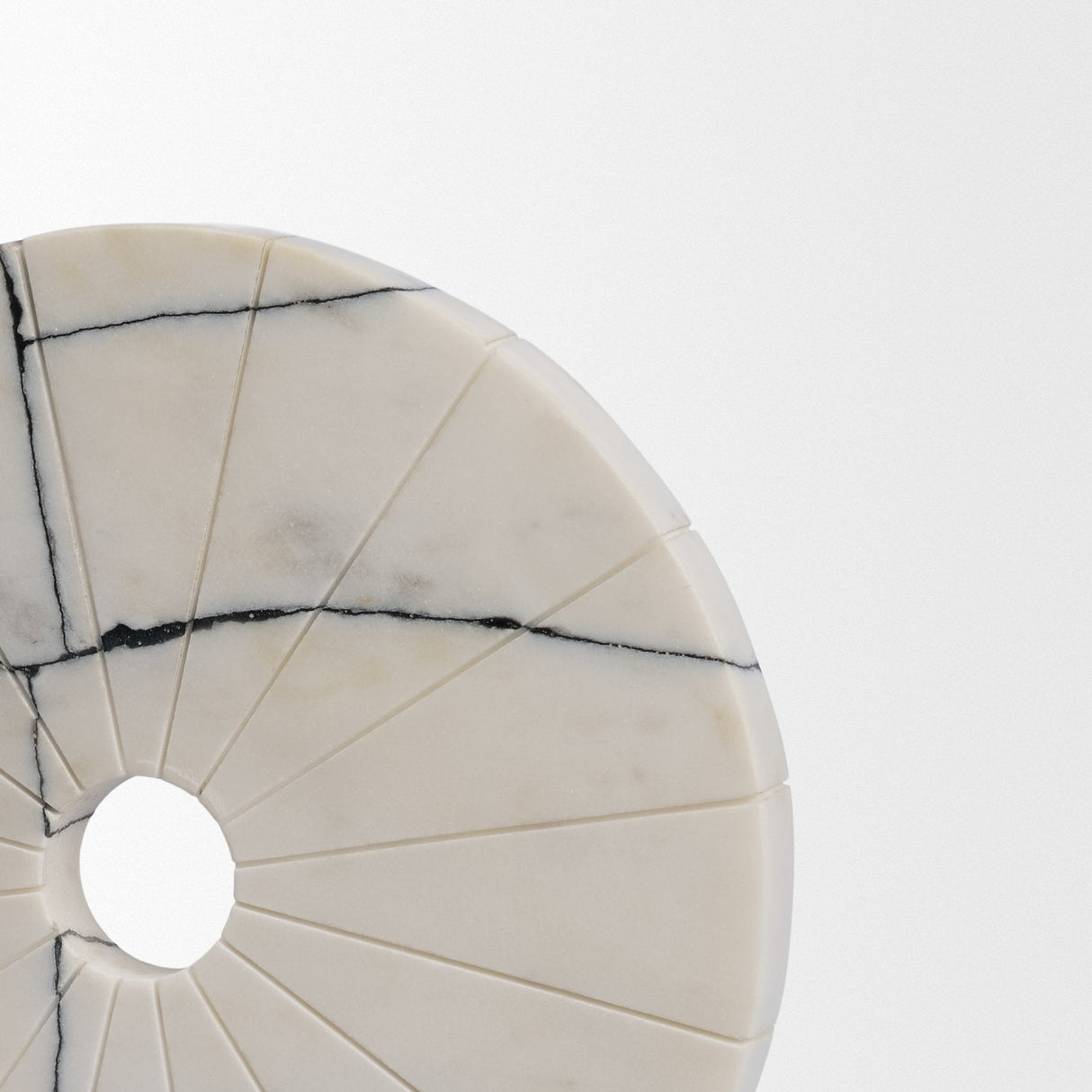 Orin White Marble Round Disc Decorative Object by Mercana at Eve Furniture