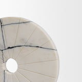 Orin White Marble Round Disc Decorative Object by Mercana at Eve Furniture