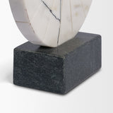 Orin White Marble Round Disc Decorative Object by Mercana at Eve Furniture