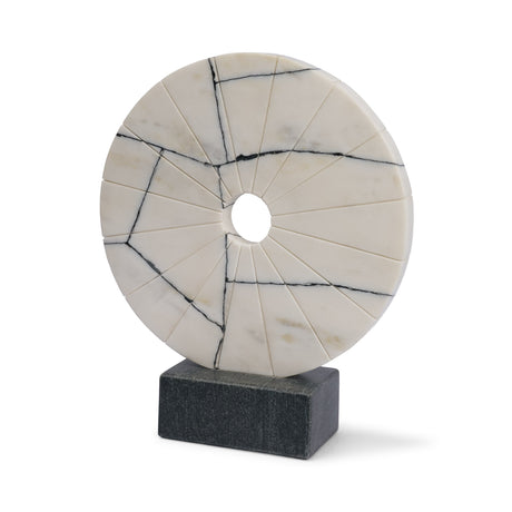 Orin White Marble Round Disc Decorative Object by Mercana at Eve Furniture