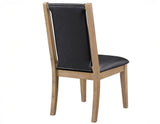 Orinda Rustic Solid Wood Side Chair, Brown Vegan Leather by Steve Silver at Eve Furniture