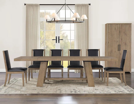 Orinda Rustic Solid Wood Side Chair, Brown Vegan Leather by Steve Silver at Eve Furniture