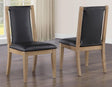 Orinda Rustic Solid Wood Side Chair, Brown Vegan Leather by Steve Silver at Eve Furniture