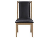 Orinda Rustic Solid Wood Side Chair, Brown Vegan Leather by Steve Silver at Eve Furniture