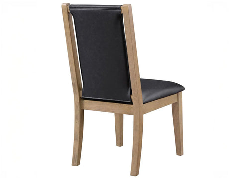 Orinda Rustic Solid Wood Side Chair, Brown Vegan Leather by Steve Silver at Eve Furniture