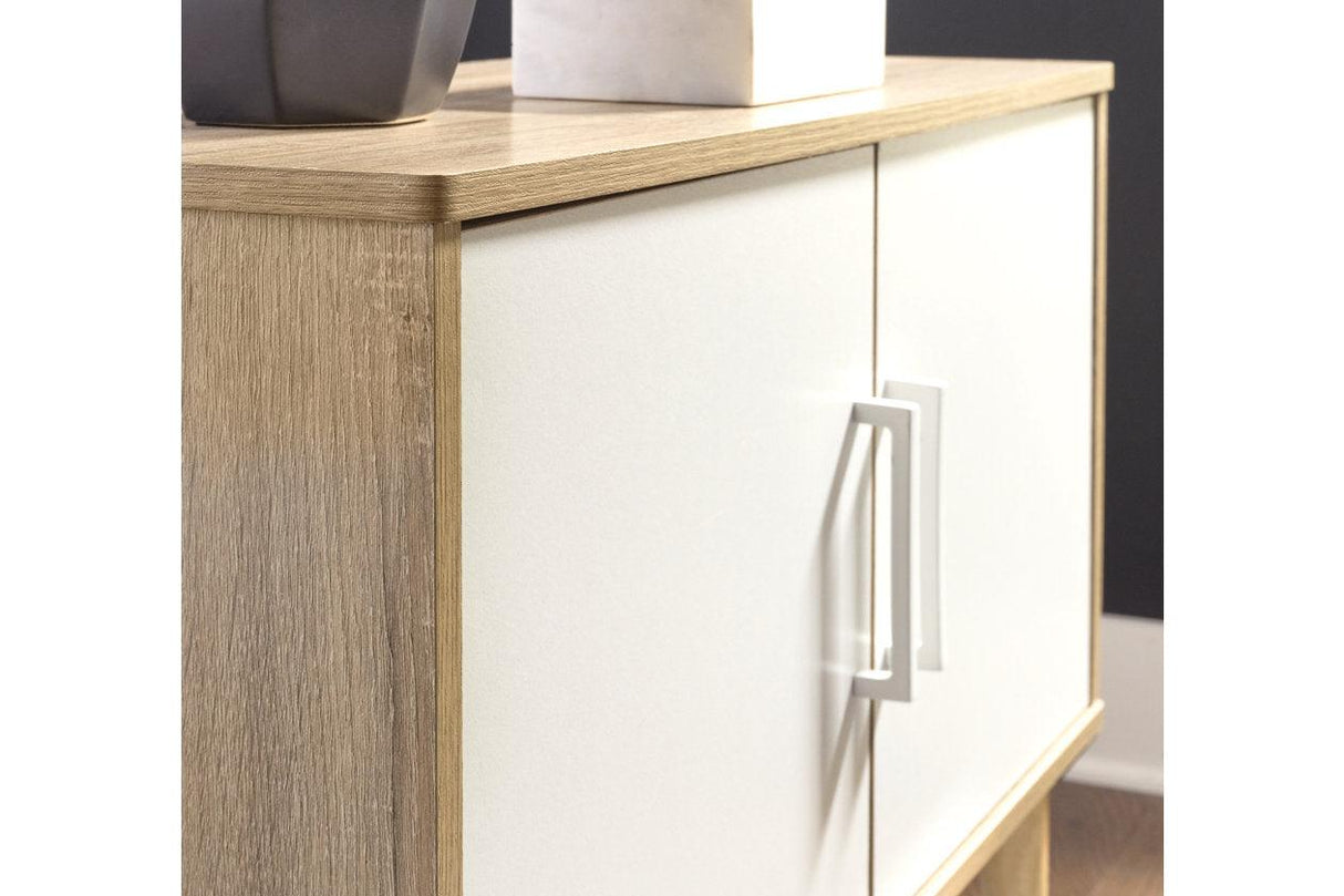 Orinfield Natural/White Accent Cabinet by Ashley at Eve Furniture