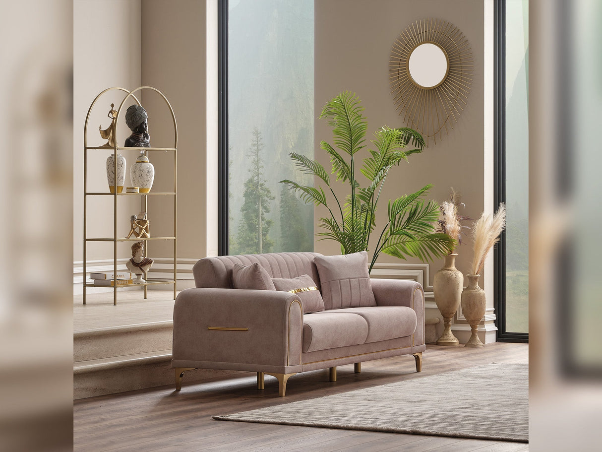 Orion 3-pieces (Sofa & Loveseat & Chair) Livingroom Set in Cream by Furnia at Eve Furniture