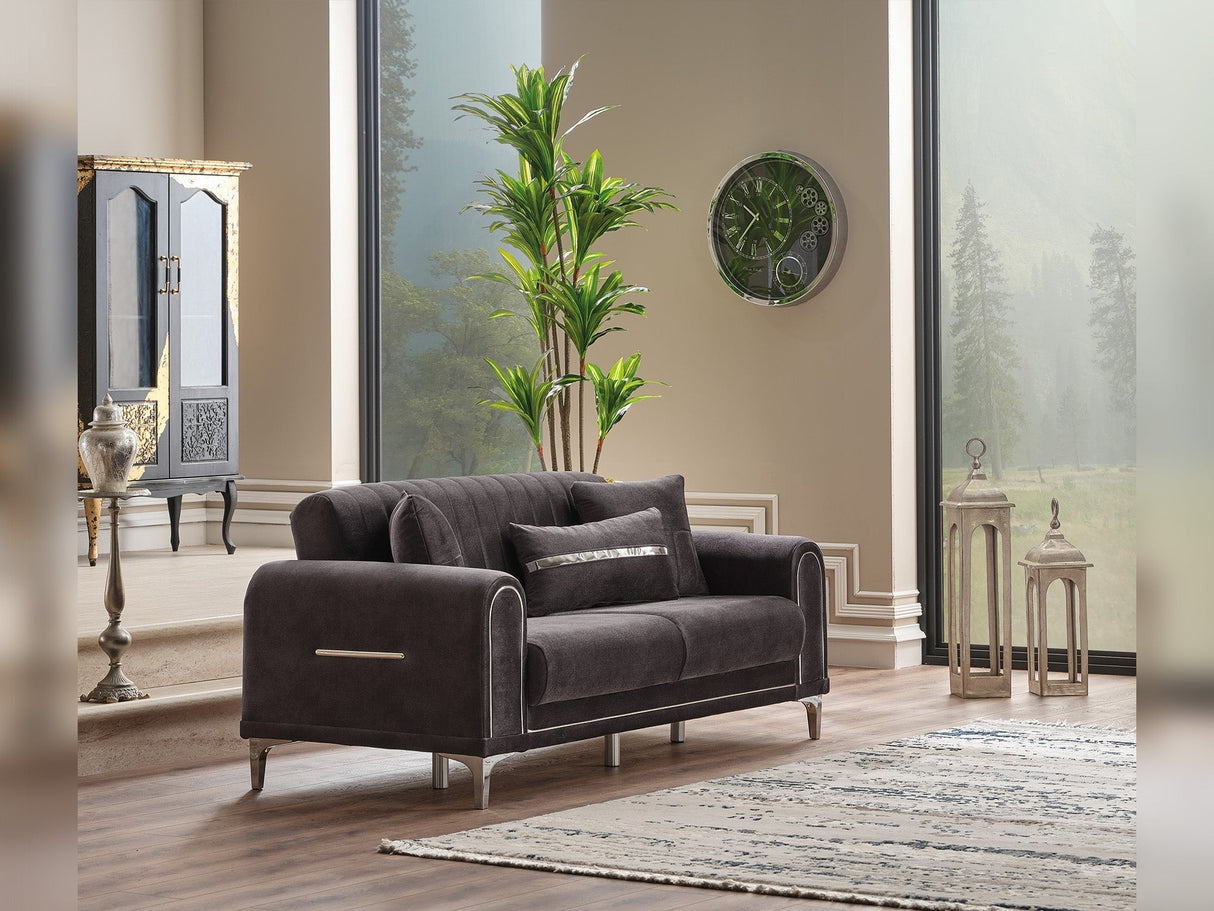 Orion 3-pieces (Sofa & Loveseat & Chair) Livingroom Set in Grey by Furnia at Eve Furniture