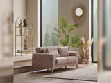 Orion Cream Convertible Loveseat by Furnia at Eve Furniture