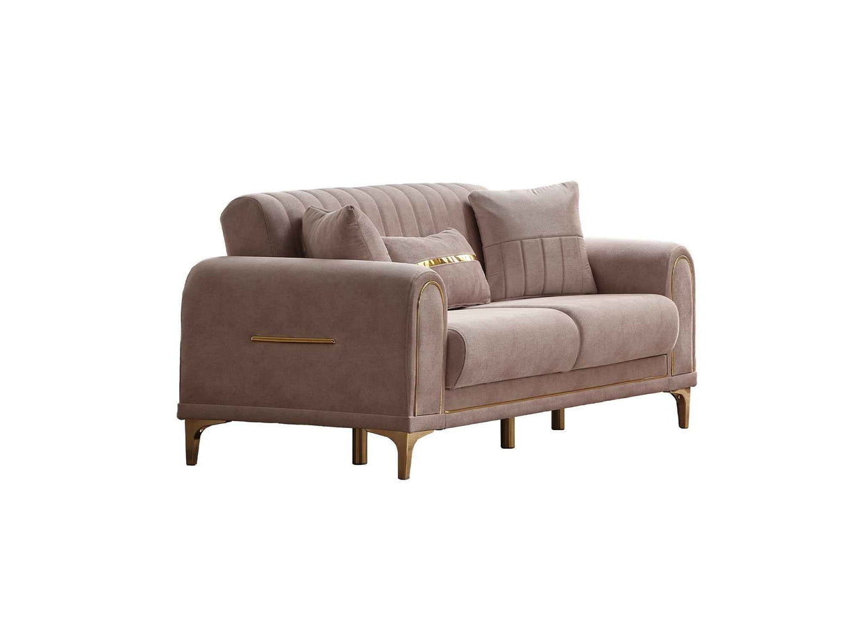 Orion Cream Convertible Loveseat by Furnia at Eve Furniture