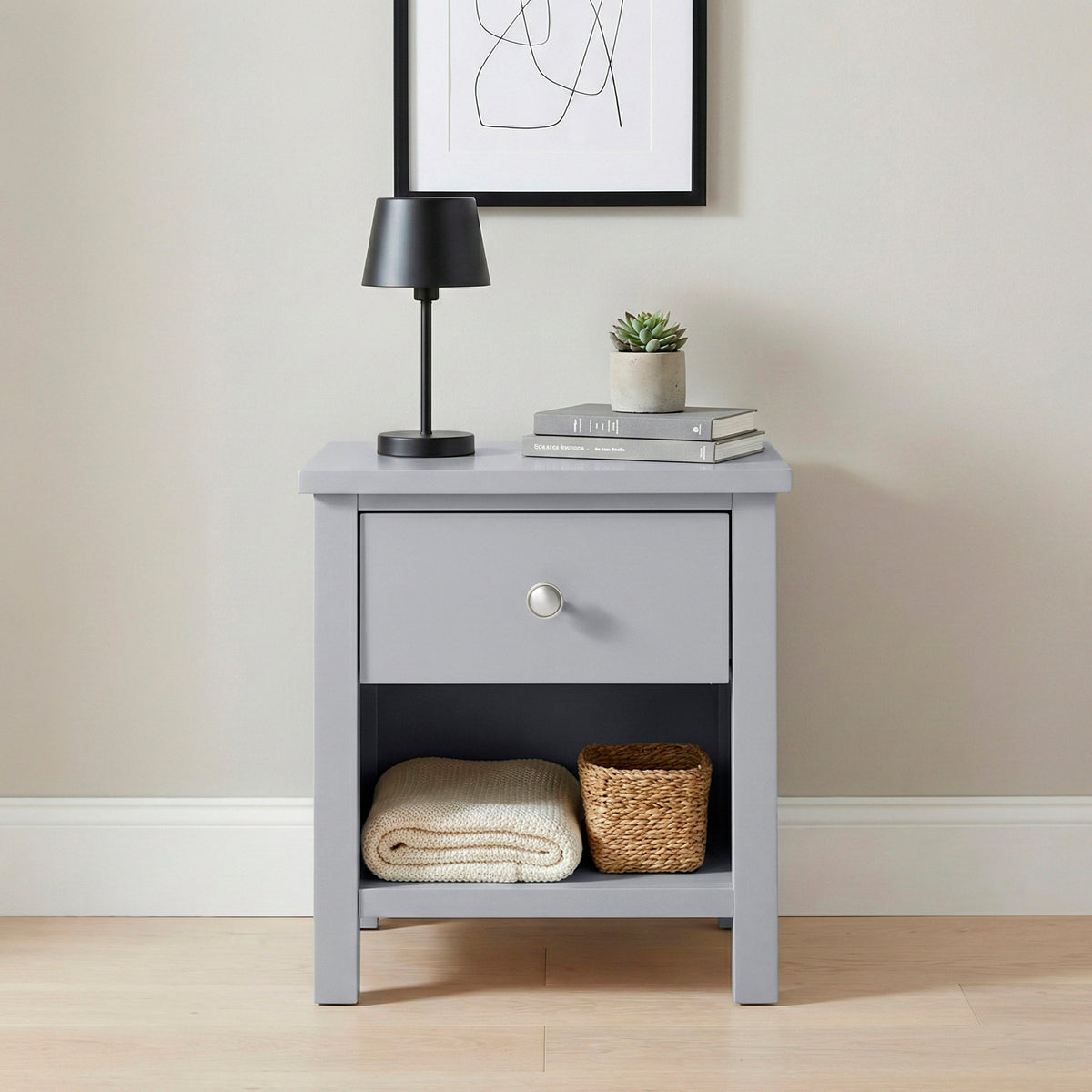 Orion Gray 1-Drawer Nightstand by Homelegance at Eve Furniture