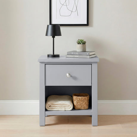Orion Gray 1-Drawer Nightstand by Homelegance at Eve Furniture