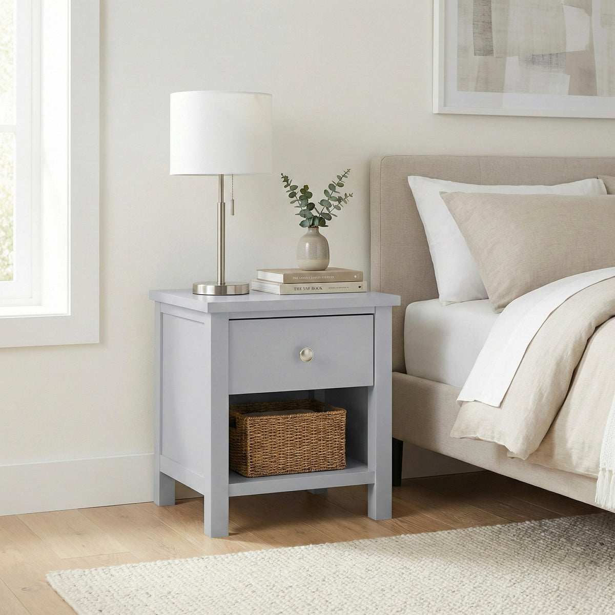 Orion Gray 1-Drawer Nightstand by Homelegance at Eve Furniture