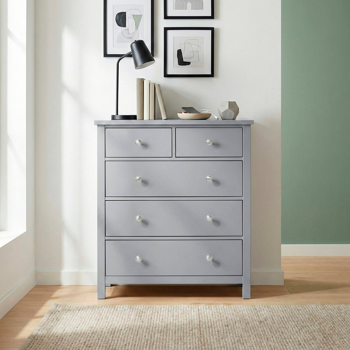 Orion Gray 5-Drawer Chest by Homelegance at Eve Furniture