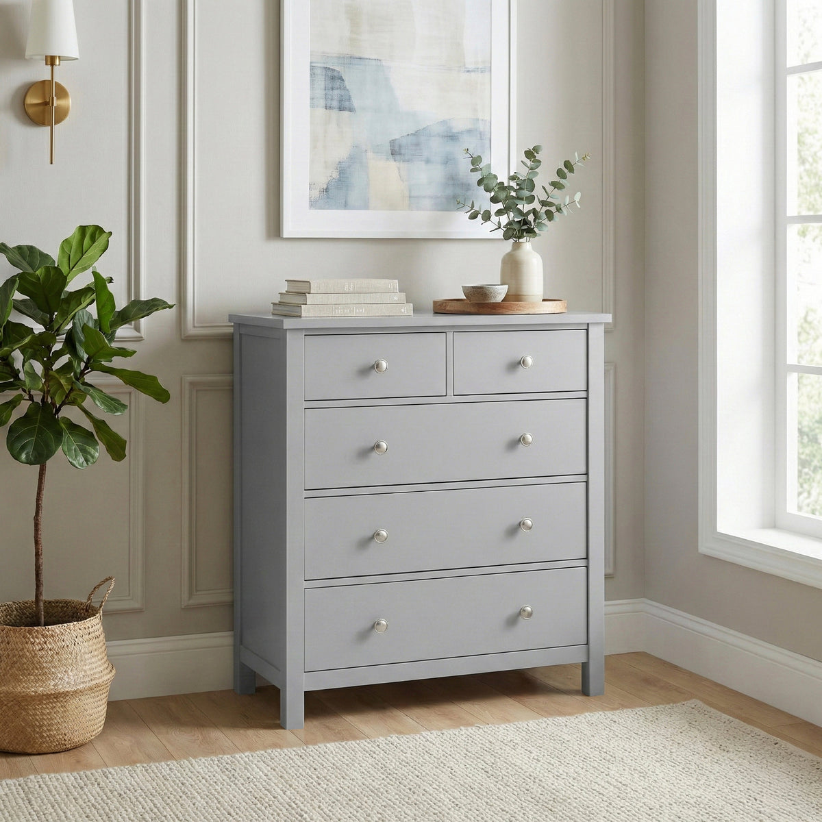 Orion Gray 5-Drawer Chest by Homelegance at Eve Furniture