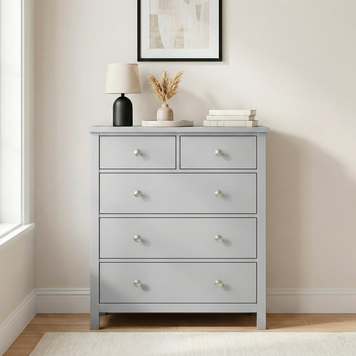 Orion Gray 5-Drawer Chest by Homelegance at Eve Furniture