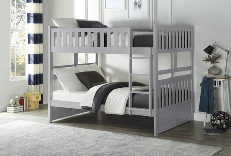 Orion Gray Full/Full Bunk Bed by Homelegance at Eve Furniture