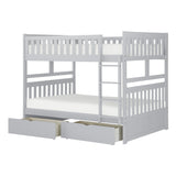 Orion Gray Full/Full Bunk Bed with Storage Boxes by Homelegance at Eve Furniture