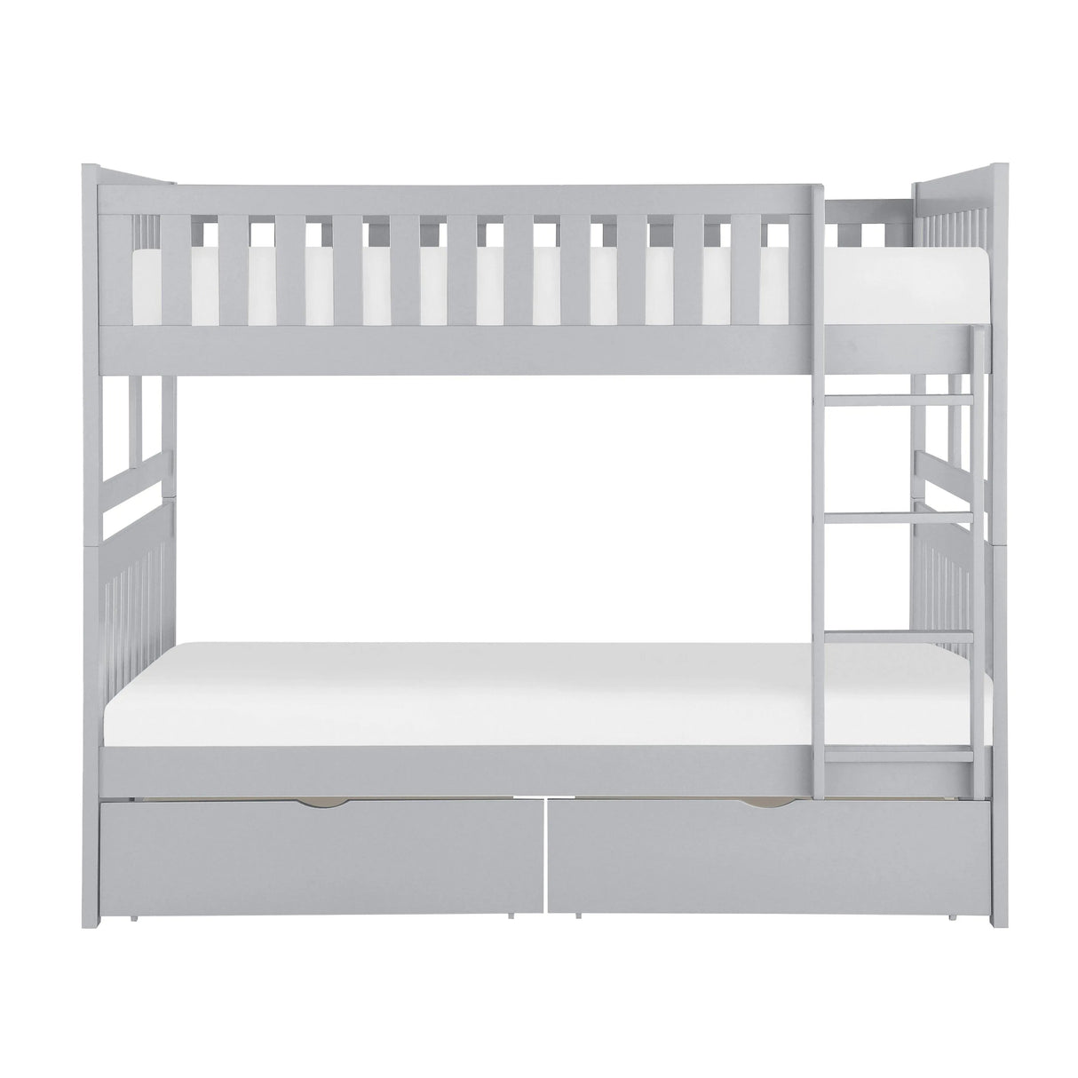Orion Gray Full/Full Bunk Bed with Storage Boxes by Homelegance at Eve Furniture