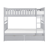 Orion Gray Full/Full Bunk Bed with Storage Boxes by Homelegance at Eve Furniture