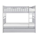 Orion Gray Full/Full Bunk Bed with Twin Trundle by Homelegance at Eve Furniture