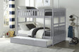 Orion Gray Full/Full Bunk Bed with Twin Trundle by Homelegance at Eve Furniture
