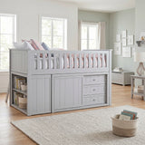 Orion Gray Low Loft Bunk with Bookcase and Dresser by Homelegance at Eve Furniture