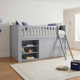 Orion Gray Low Loft Bunk with Bookcase and Dresser by Homelegance at Eve Furniture